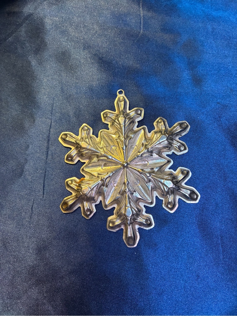 Gorham Silver-Tone Snowflake Pendant Necklace